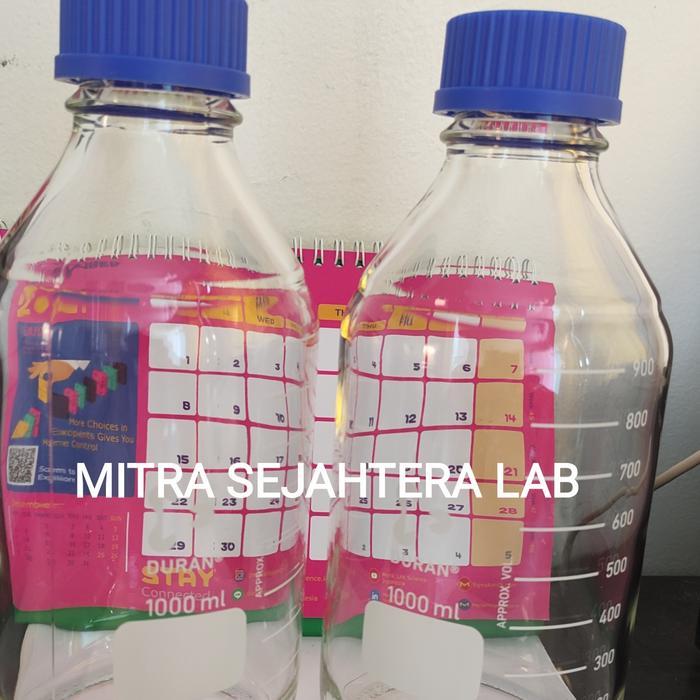 Botol Laboratorium Laboratory Bottle Sampel Duran 1000Ml / 1L Clear