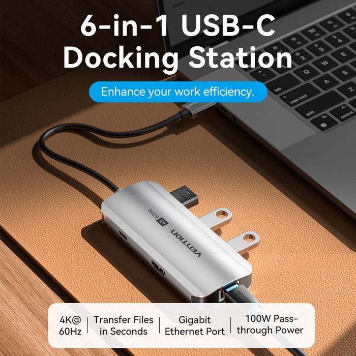 Vention Multiport USB Hub Type C to HDMI VGA RJ45 USB 3.0 PD