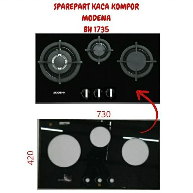 Sparepart Kaca Kompor Gas Tanam Modena BH 1735 ( 730X420 )