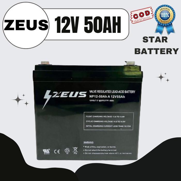 RODEO - Aki Baterai Battery VRLA Zeus 50 Ampere 12v50ah 12v 50ah