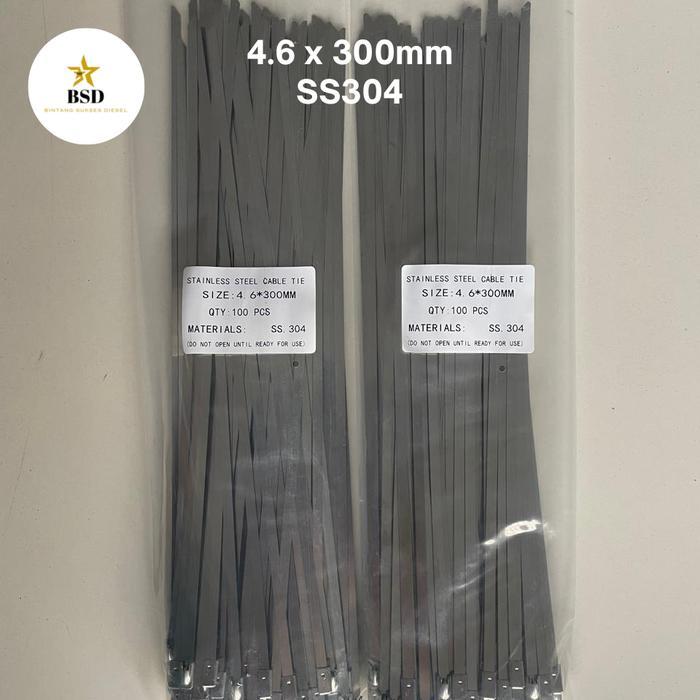 Stainless Steel SS304 Cabel Ties 4.6 x 300mm/ Kelem Exhaus Warp / Cabel Ties / Kabel Tie / Cabel Tie