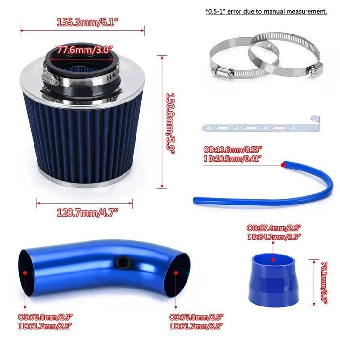 Mobil yang Dipasang Kembali Filter Udara Kepala Jamur Musim Dingin Filter Pipa Asupan Filter Pipa