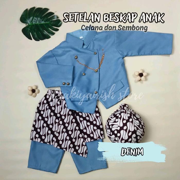 SETELAN BASOFI ANAK PREMIUM / BESKAP ANAK / BAJU ANAK ADAT JAWA (FREE BLANGKON)