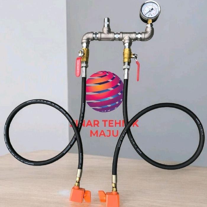 instalsi gas 3kg 12kg 2 tabung nepel 1/2 inch