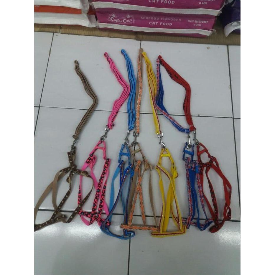 Tali dan Harness Anjing Kucing Ukuran Kecil untuk Jalan-Jalan