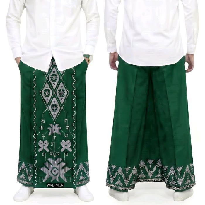 Wadimor Celana Sarung Dewasa Motif Bali Model Terbaru Coklat Katun Lembut Muslim Nyaman Hitam Pria