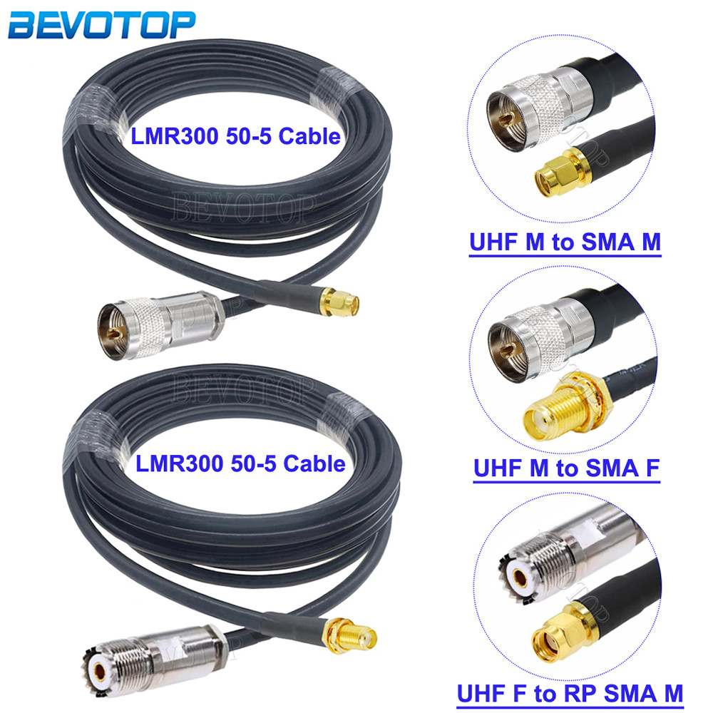 1PCS LMR-300 SMA Male/Female to PL259 UHF Male/SO239 UHF Female Connector 50Ohm LMR300 50-5 Coaxial