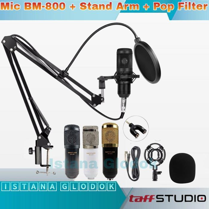 Paket Recording Smule Mic Condenser Bm800 Original Taffware Full Set