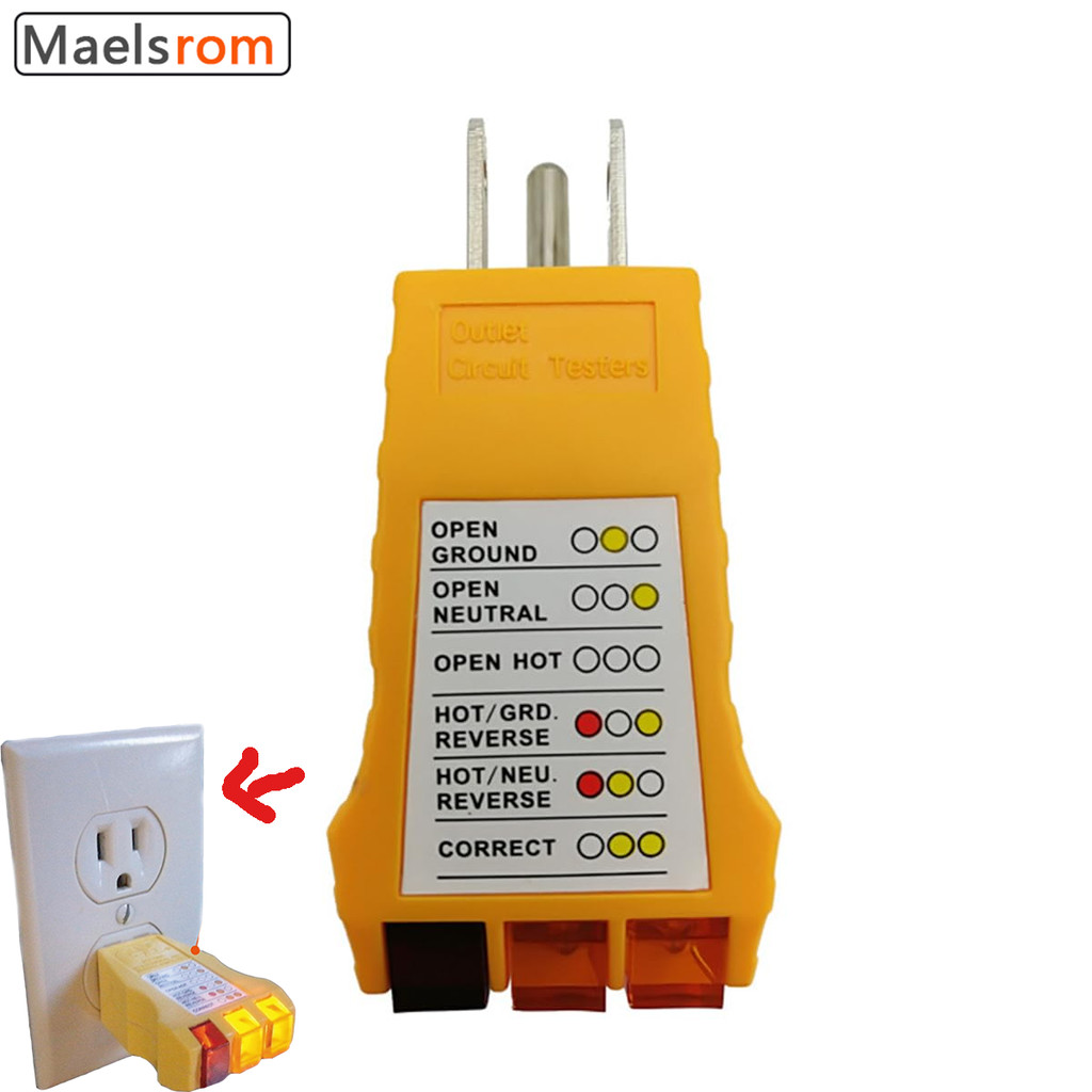 Grounding Tester Earthing for Grounding Products, Electric Outlet Tester Plug in, GFCI Tester,