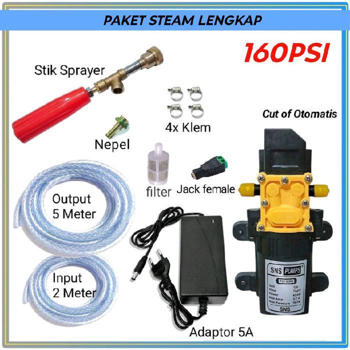 STEAM CUCI 160PSI / STEAM CUCI MOTOR/ MOBIL/AC STIK SPRAYER SANCIN FREE ONGKIR