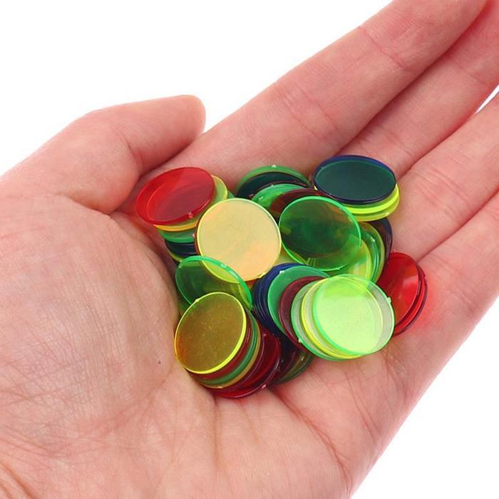 100Pcs Chip/Koin Poker Bahan Plastik 24mm untuk Bermain Bingo/Game Keluarga Minicart Mahjong Chip