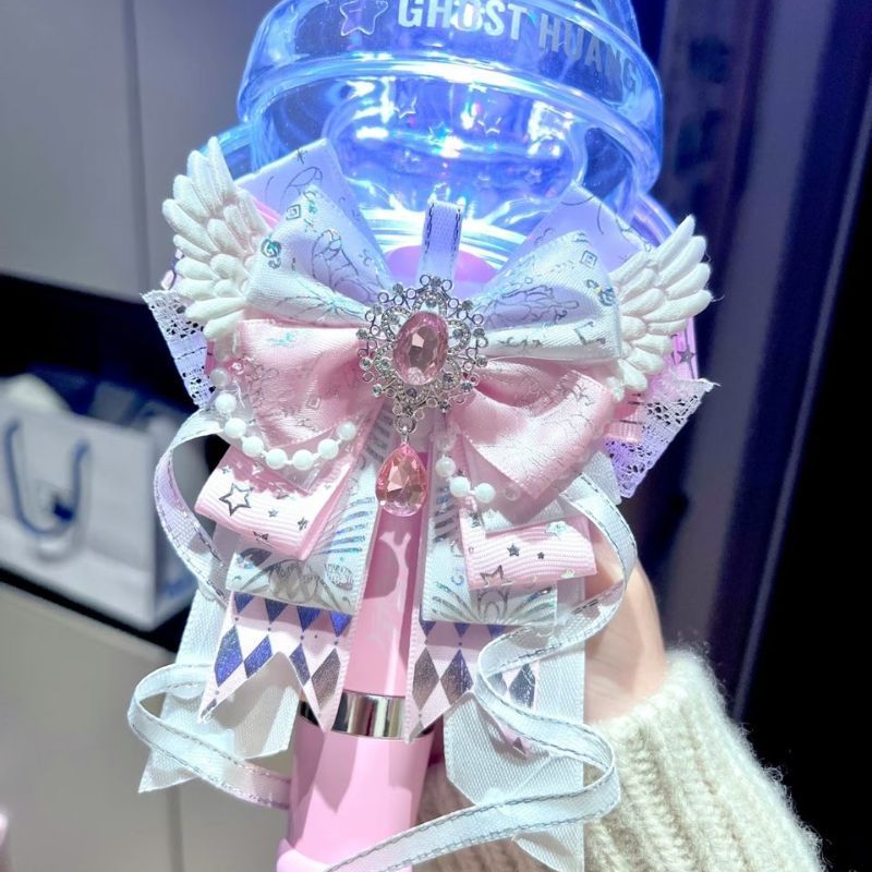 Itabag Decoration Accessories Double Layer Ribbon Bow Bag Pendant DIY Lolita Bow With Chain Anime