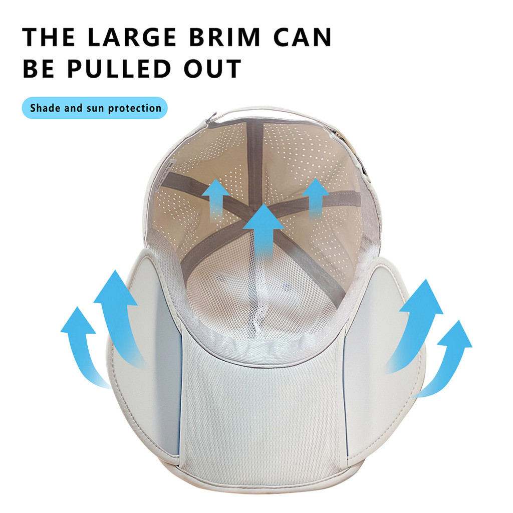 Sunscreen Hat Men's Summer Sun Hat Outdoor Big Brim Cap Breathable Fishing Hat Retractable Sunshade