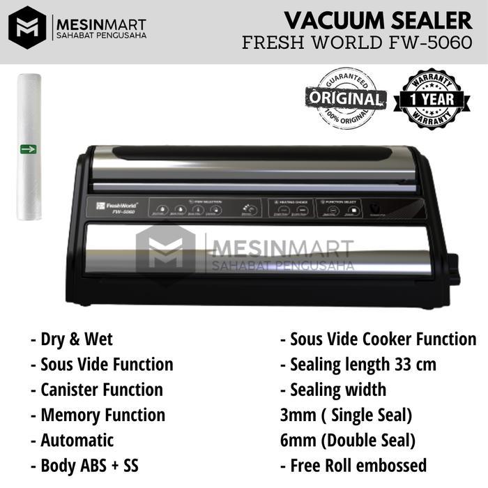 Ready Vacuum Sealer Mesin Pengemas Vakum Komersial Fresh World Fw-5060