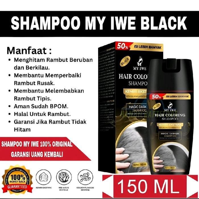 Myiwe Hair Coloring Shampo Shampoo Black Penghilang Uban Sampo Hitam My iwe Penghitam sampo