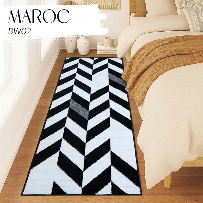 MAROC Karpet 80x200 cm BW 02 Monokrom Local, Karpet Lantai, Karpet Bulu