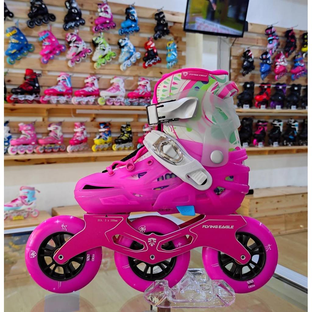 Sepatu Roda Anak Inline Skate Flying Eagle S6 Speed Pink