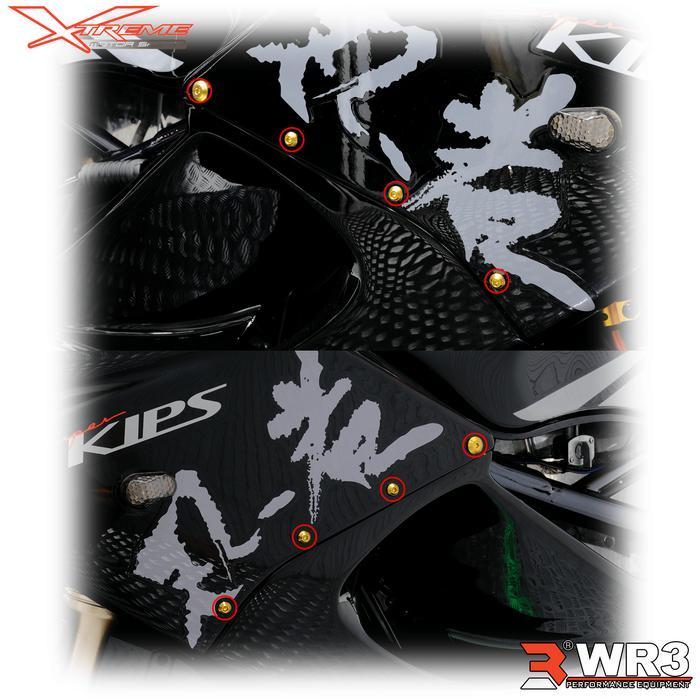 New Paketan Baut Titanium Wr3 Body Fairing R15 Nmax Aerox 155 R25 / Cbr 150R 250Rr Cb 500X / Ninja