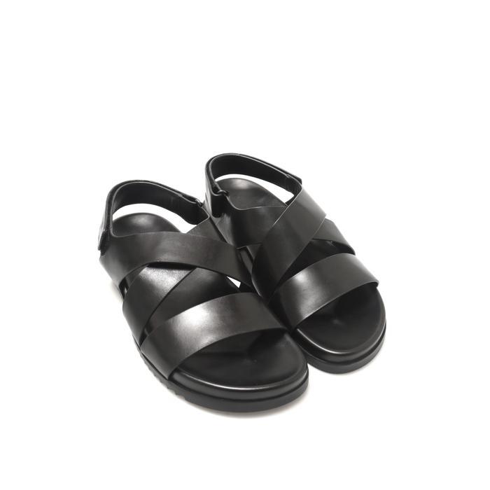 ALBA BLACK Sepatu Sandal Slingback Kulit Pria by Mario Minardi