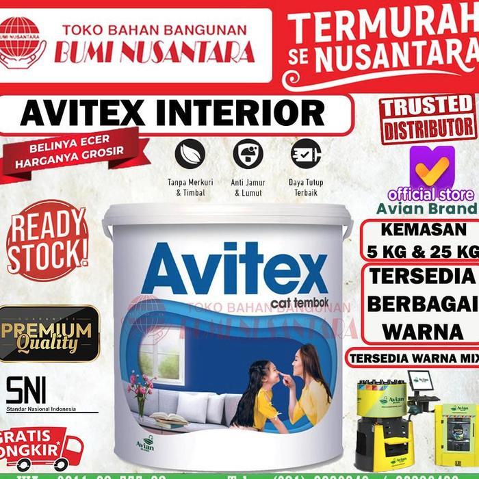 Avitex Cat Tembok 25 KG Interior Exterior Wall Paint Avian Emulsion