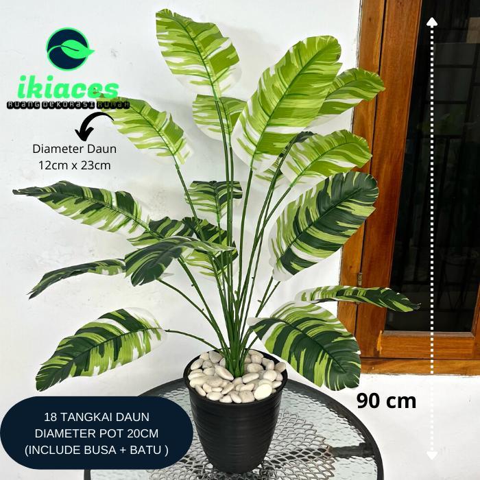 Daun Pisang Artificial Corak Daun Pisang Plastik Dekorasi Daun Hias New