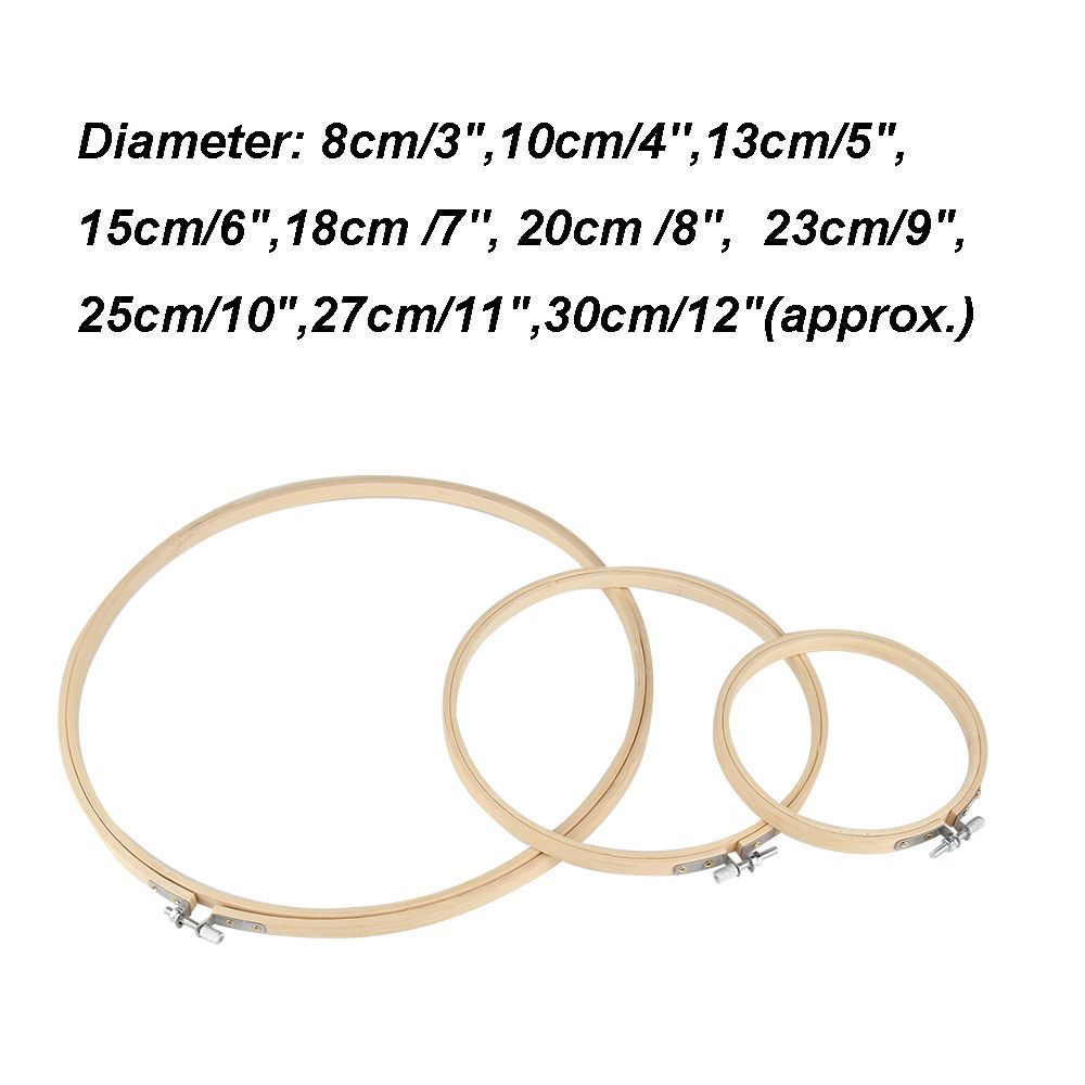 8/10/13/15/18/30cm DIY Needlecraft Cross Stitch Machine Bamboo Frame Embroidery Hoop Ring Round Loop