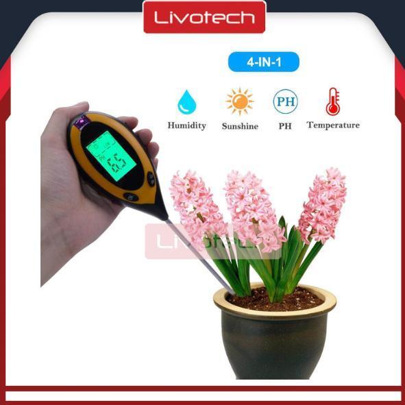 LIVO Alat Ukur pH Tanah Digital 4 in 1 Soil Survey Instrument AMT-300 Meter