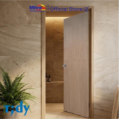 Pintu Kamar Mandi PVC Premium 70x195cm Cream Kanan/Kiri Tidy - Proteksi Ganda Extra Bubble Wrap