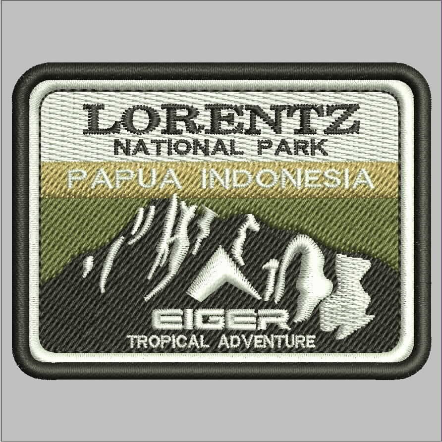 ADVENTURE EG-19 PATCH BORDIR LOGO EIGER LORENZ NATIONAL PARK PAPUA INDONESIA