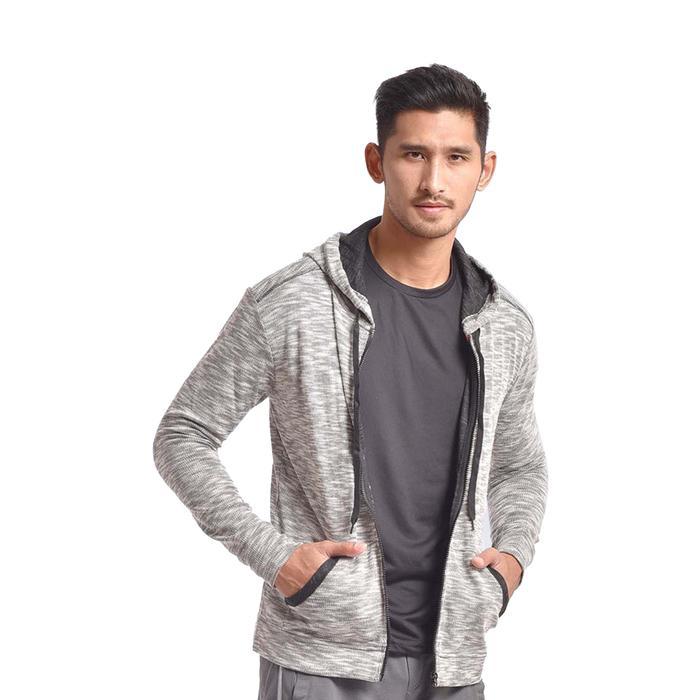 Trije Jaket Pria Polos Zip Hoodie Knit Slim Fit Cowok - Jacob Men
