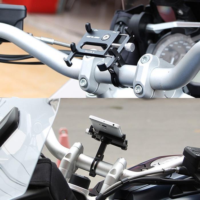 Phone Holder GUB PLUS 6 Original - Holder HP Motor Holder HP Sepeda Aluminium Black Motorcycle