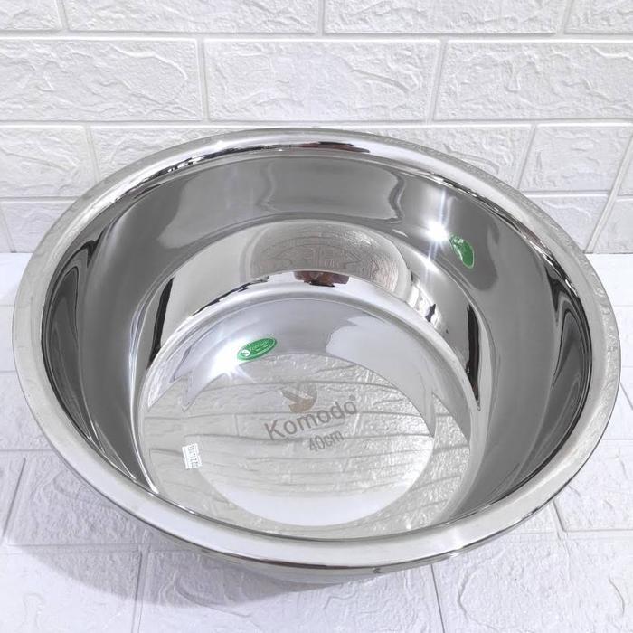 PROMO BASKOM STAINLESS KOMODO UKURAN 40 CM BASKOM TINGGI MIXING BOWL