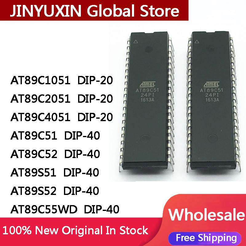 10Pcs New AT89C1051 AT89C2051 AT89C4051 DIP-20 AT89C51 AT89C52 AT89S51 AT89S52 AT89C55WD -24PI 24PU
