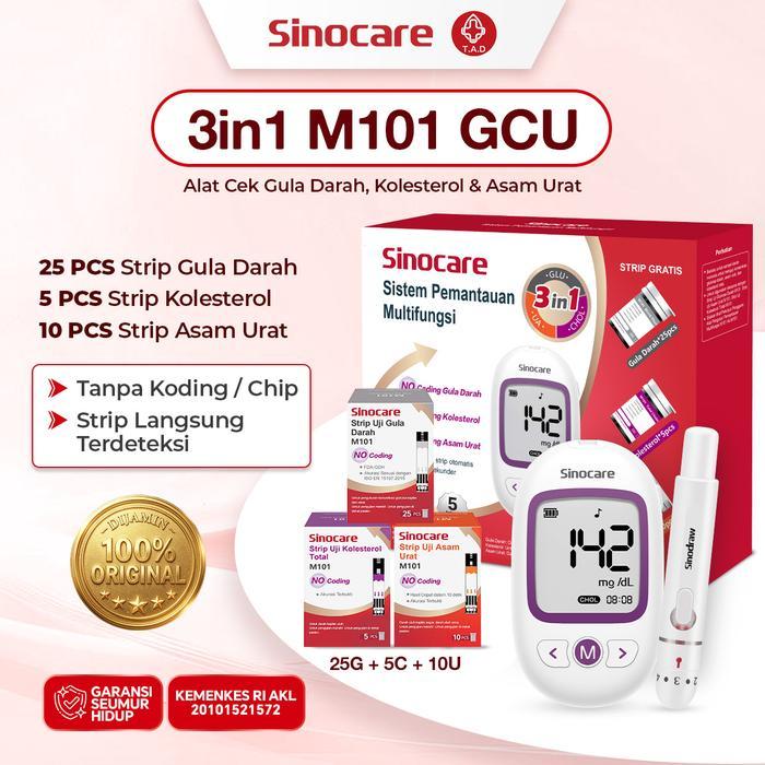 Omron - M101 Alat Tes GCU Gula Darah Kolesterol Asam Urat 3in1 No ing