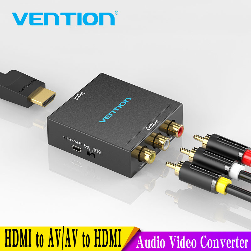 Vention HDMI to AV Converter HDMI to RCA CVBS L/R Video Adapter 1080P HDMI Switch with Mini USB