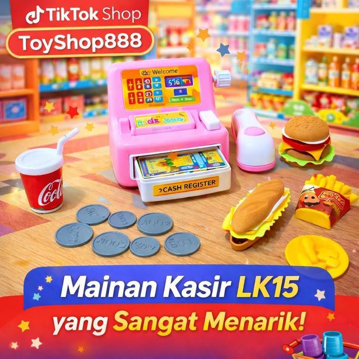 mainan kasir Lk15 casir / mainan kasir kasiran set lengkap ukuran mini - mainan anak anak mainan