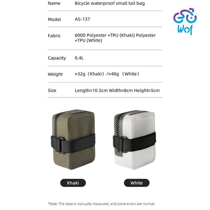 Rockbros As-137 Tas Sadel Sepeda Mini Portabel 0.4L Tas Bersepeda Tas Ekor Sepeda Mtb Gunung Sepeda