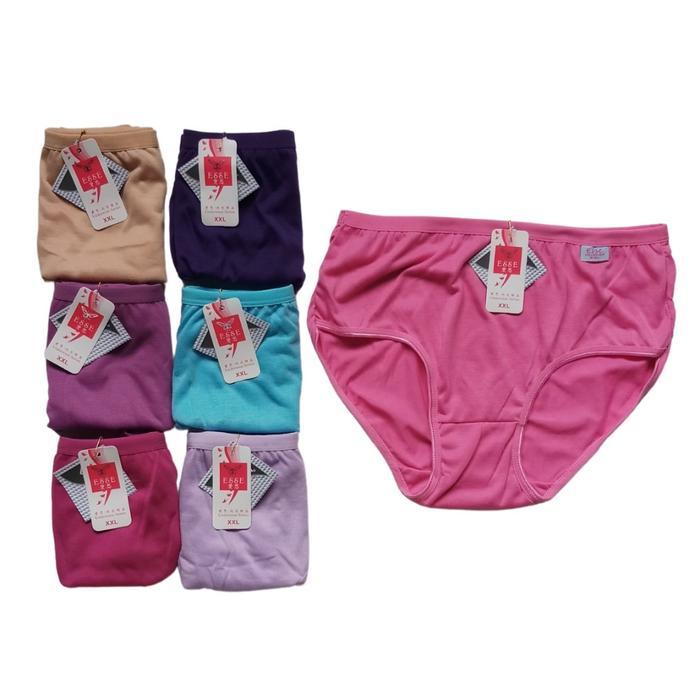 12 Pcs / 1 Lusin Celana Dalam Wanita Esse Motif Polos Tetron Rayon Korea #Gratisongkir