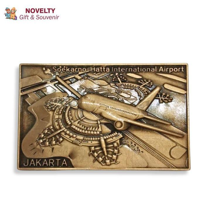 Souvenir Magnet Kulkas Metal Bandara Soekarno Hatta Jakarta Indonesia Terpercaya
