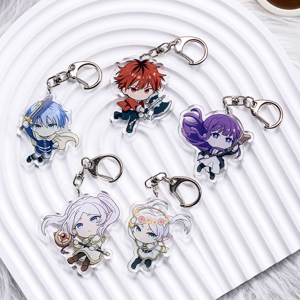 5Pcs Anime Frieren: Beyond Journey's End Acrylic Keychain Bag Charms Accessories Backpack Key Holder