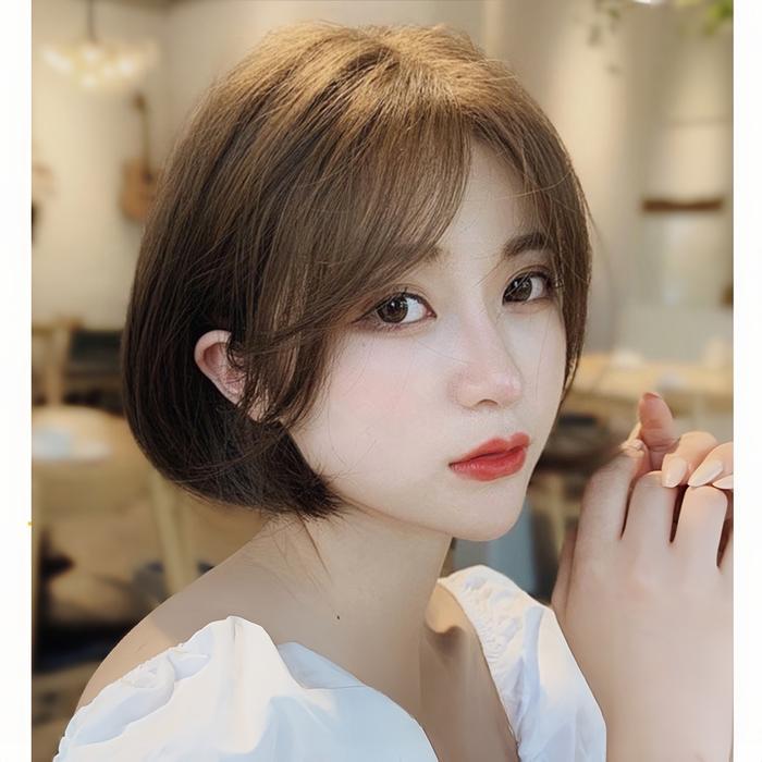 Lvystyle-Wig Wanita Full Kepala/Wig Rambut Pendek/Wig Tanpa Poni Daily/Wig Korean Natural Wanita/Wig