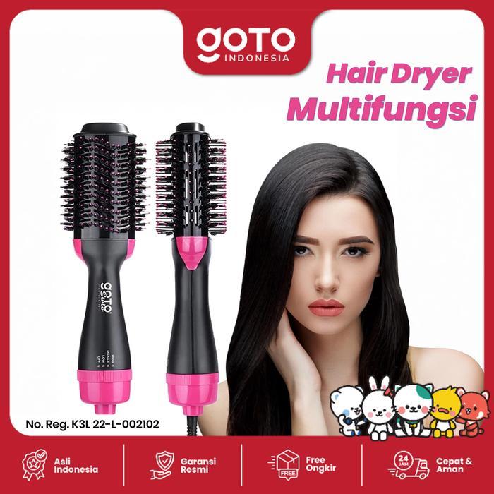 ORIGINAL Goto [COD] Sirlo Sisir Blow Pelurus Curly Pengering Rambut Elektrik 3in1