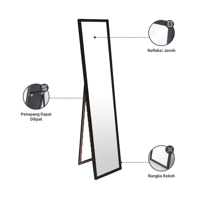 Informa 33X150 Cm Cermin Lantai Wh6 - Hitam Kaca Rias Cermin Badan Standing Dekorasi Ruangan