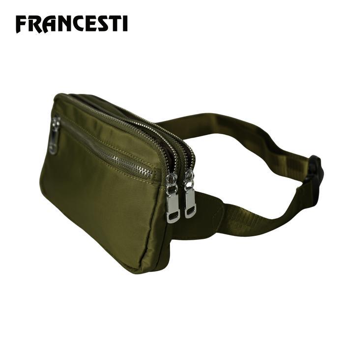 HEMAT Francesti Tas Pinggang Pria/Wanita Crossbody Waterproof 711 Waist Bag Black /Green