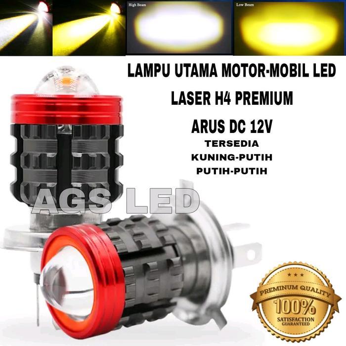 Lampu Utama Motor Led Laset H4 Premium Cahaya Super Terang Pemakaian Motor Dan Mobil/Lampu Utama