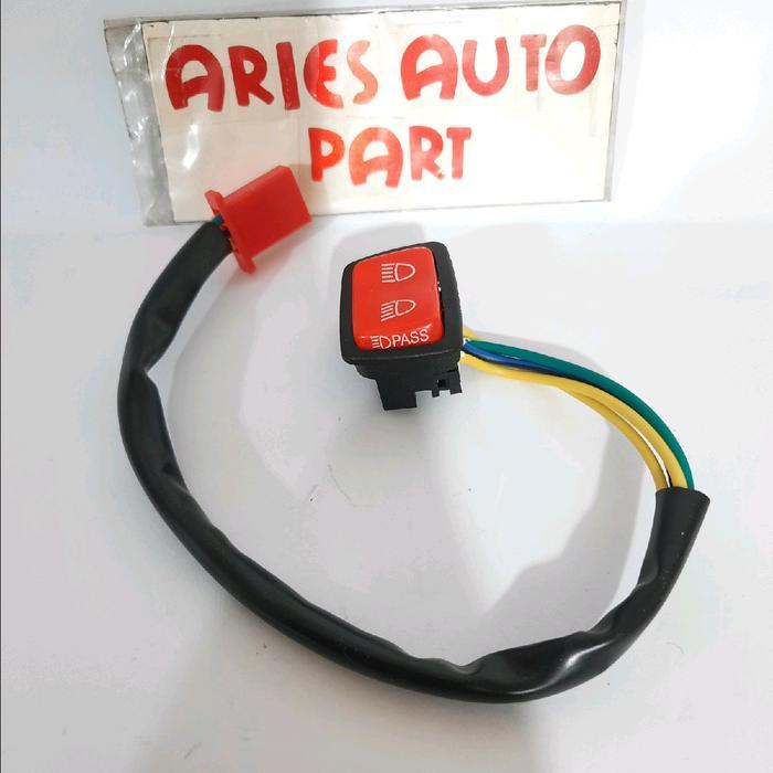 Saklar Tombol Hi Dim Pass Beam Beam Pass Aerox 155 Viet Merah