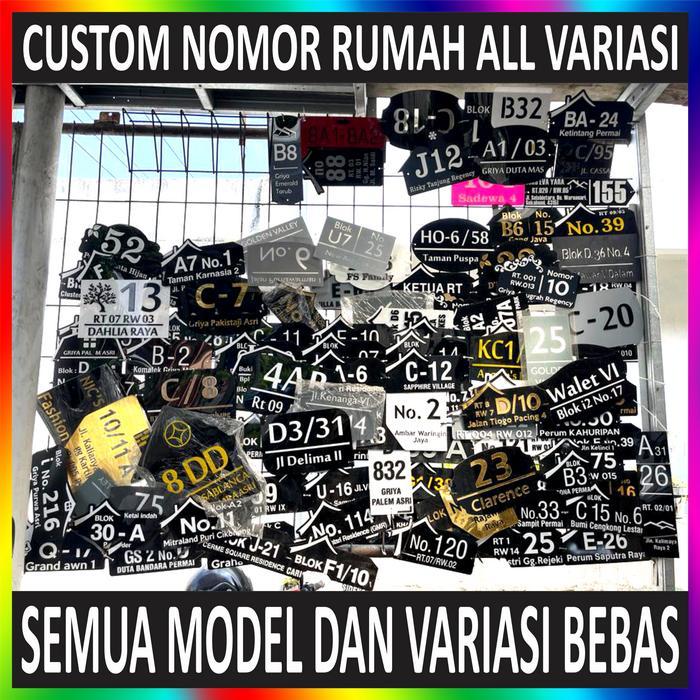 "New" Custom Nomor Rumah Acrylic Plat Stainless Semua Model dan Varian