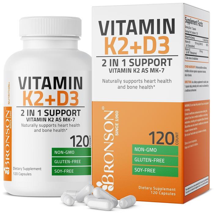 Bronson Vitamin K2 MK7 Plus D3 5000 IU