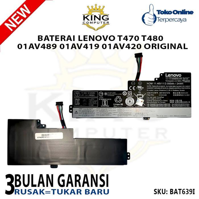 Baterai Lenovo T470 T480 01AV489 01AV419 01AV420 Baterai Internal Original