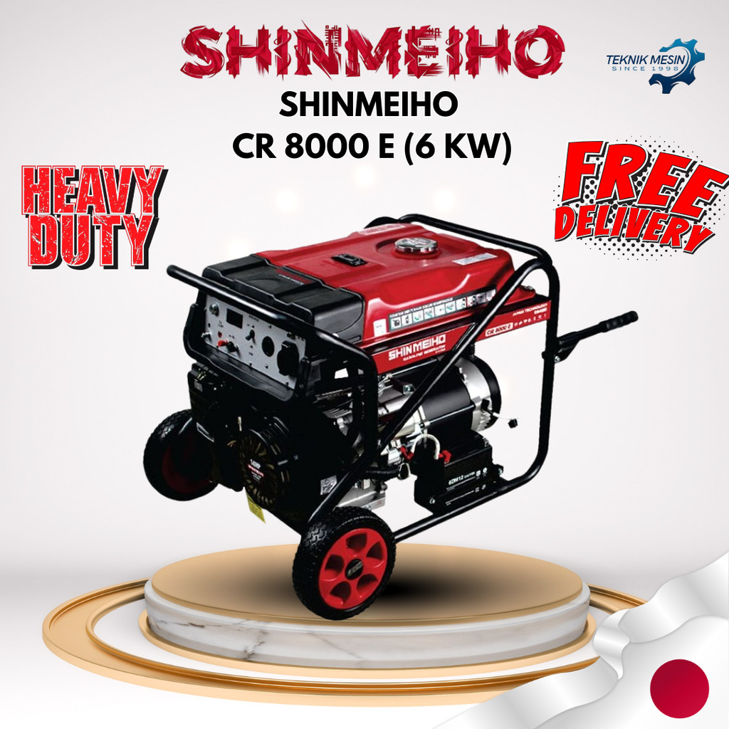 SHINMEIHO CR 8000 E (6 KW) / GENSET BENSIN 6000 WATT / GASOLINE GENERATOR CR 8000 E